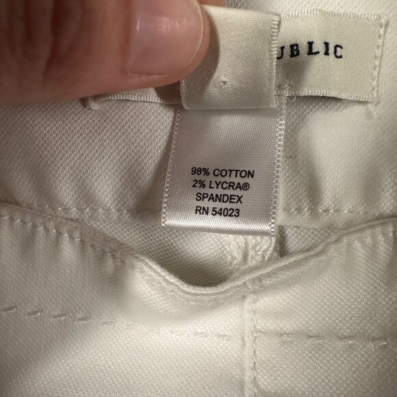 Banana Republic Womens 6 Martin Fit White Wide Leg Pants Buttons *Stains - Picture 8 of 16